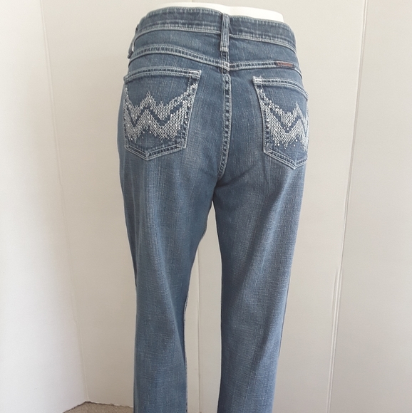 WRANGLE Q-BABY EMBELLISHED POCKETS BOOT CUT JEANS SZ 7/8 X 34 - Picture 6 of 10